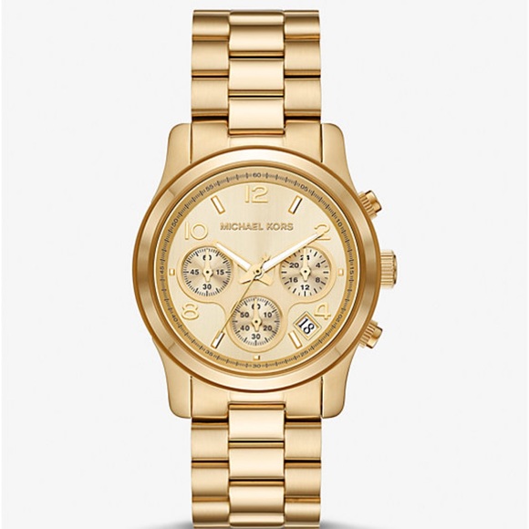 Michael Kors Runway Gold Tone Watch. - Picture 1 of 4